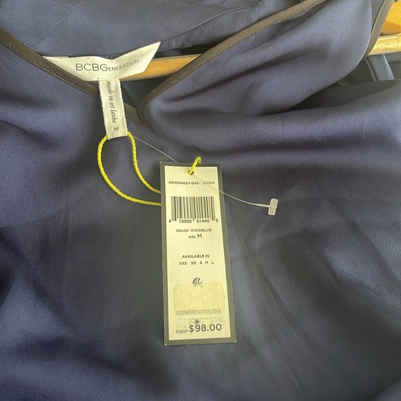 BCBGeneration‎ Vivid-blue  Tie V-Neck dress 100% Polyester in size M - Picture 11 of 17